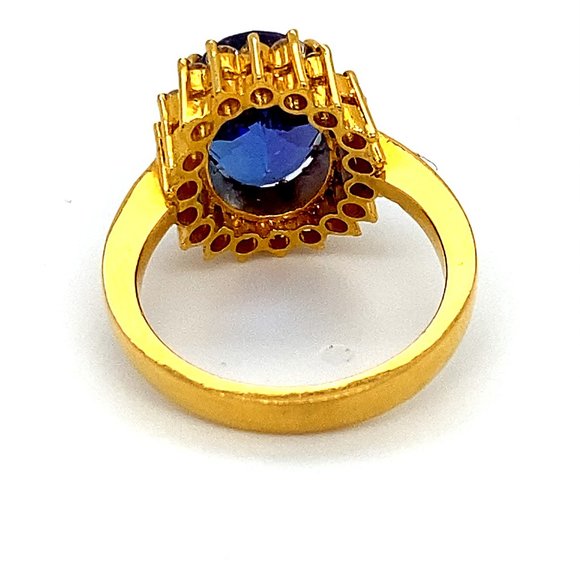 Certified Tanzanite 5.01ct Diamonds 22K Gold Ring - Picture 4 of 10